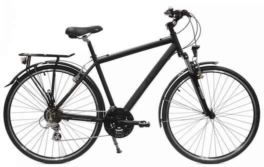 Vélo tout chemin (VTC) équipé de garde-boue et porte-bagage